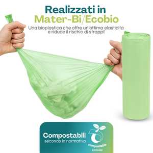 Sacchetti Biodegradabili per Rifiuti Organici 50x60 Cm 100 Rotoli Compostabili per Uso in Cucina - Product Image 4