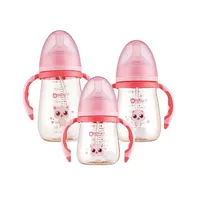 Sıcak satış 360 derece yerçekimi topu içme saman PPSU Anti düşen geniş kalibreli meme besleme bebek şişeleri