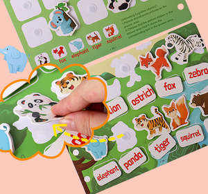 Warly sagesse amusant Montessori animaux planche à fruits livre occupé puzzle éducatif carte <span class=keywords><strong>Scrable</strong></span> Arts artisanat bricolage jouet pour les enfants - Product Image 3