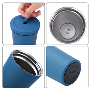 מותאם אישית 2 ב 1 חם & קר 500 מ "ל 750 מ ל קפה ספל נירוסטה ואקום מתכת עם מכסה וקש - Product Image 3