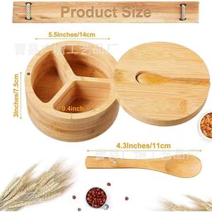 Wooden Spice <b>Jar</b> With Rotating Lid Multi Compartment <b>For</b> <b>Kitchen</b> <b>Storage</b> And Seasoning Organization - Product Image 4