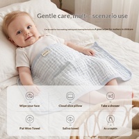 Serviette Bébé en Mousseline de Coton Bambou OEM ODM, Logo Personnalisé, Couleur Unie, Marque Privée, Vente en Gros Directe Usine, Gaze 6 Couches