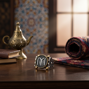 Signet Authentic Style Ottoman Design <b>Men</b> <b>Ring</b> Handmade Turkish Wholesale Rhodium Plated 925 Sterling <b>Silver</b> Wedding Jewelry - Product Image 3