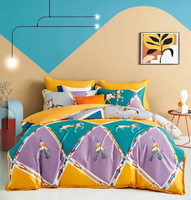 Drap de lit en satin 100% coton, ensembles de literie à motifs imprimés personnalisés, ensemble de couette, drap de lit, linge de lit