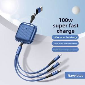 Câble de <span class=keywords><strong>charge</strong></span> USB rétractable 5 en 1 personnalisé avec logo imprimé, 100W, bidirectionnel, télescopique 1,2m, <span class=keywords><strong>charge</strong></span> <span class=keywords><strong>rapide</strong></span> 5A pour imprimantes, fabriqué en TPE - Product Image 5