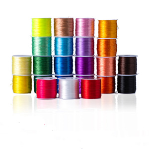 Elastic white flat crystal thread for Buddhist prayer beads, spandex elastic <b>rope</b> for beaded <b>bracelets</b>. - Product Image 2