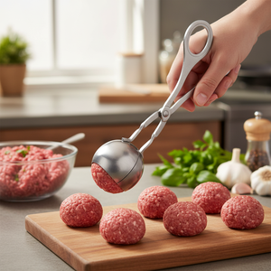 Línea Sybaris, pinzas grandes de Metal para albóndigas, prensa Manual de hamburguesas de alta calidad y picadora de carne para asar y procesar carne - Product Image 3