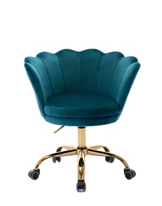 Chaise de salon et de bureau pivotante en velours, <span class=keywords><strong>fauteuil</strong></span> de bureau moderne et de loisirs - Product Image 1