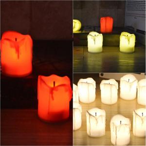 Bougies électriques à <span class=keywords><strong>LED</strong></span> à piles, chauffe-plat, sans flamme, blanc chaud, pour décoration de noël, vacances, mariage, 2 pièces - Product Image 1