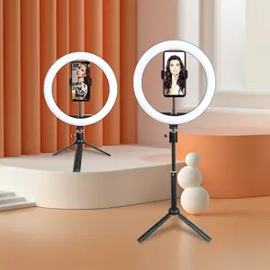 Anel de iluminação regulável de 6 polegadas, lâmpada para fotografia, câmera e telefone, luz de anel de led para selfie