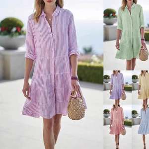 Novedad de 2025, vestidos informales elegantes Vintage, vestido de verano para mujer, Vestido camisero estampado - Product Image 6