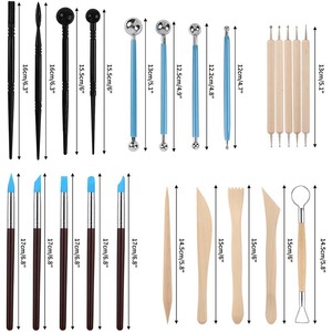 LISI 24pcs Set d'outils de modelage d'argile polymère sèche à l'air <span class=keywords><strong>Kit</strong></span> de peinture sur roche pour <span class=keywords><strong>poterie</strong></span> Sculpture Art Supplies - Product Image 3