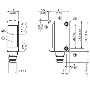30cm Sensing Range Optical Micro LED vermelho Sensor fotoelétrico Difusa Reflexão fundo Supressão para detectar preto - Product Image 5
