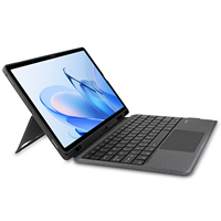 Funda con Teclado Inalámbrico Desmontable de Cuero PU para Samsung Galaxy Tab S9 Fe Plus/S9 Plus/S10+ con Ranura para Lápiz y Teclas con Retroiluminación de 7 Colores