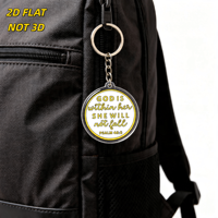 Porte-clés en acrylique avec verset biblique inspirant : « Dieu est en elle, elle ne tombera pas », pour femmes chrétiennes et personnes faisant la voie vers la foi
