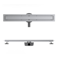 Grille de douche linéaire longue avec insert pour carrelage, norme australienne, en acier inoxydable SUS 304 chromé, pour salles de bain modernes