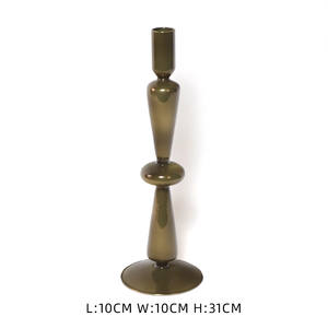 Décoration de noël grande décoration de noël ornements bougies avec des bougeoirs de cylindre de verre de cristaux - Product Image 3