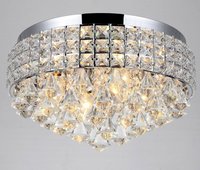 Plafonnier LED moderne de luxe avec décor en cristal et base en métal pour l'éclairage d'hôtel