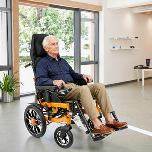 Fauteuil électrique pliable médical à dossier haut, batterie amovible, fournitures de réadaptation thérapeutique - Product Image 1