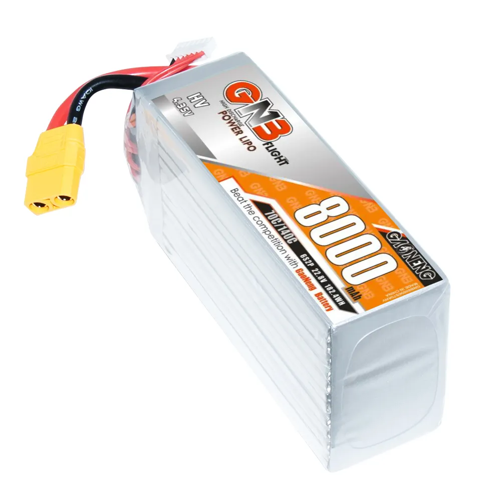 Gnb Gaoneng Hv 8000Mah 6S 22.8V 70c Xt90 Connector Rc Lipo Batterij Voor Rc Auto Drone Rc Boot Soft Pack