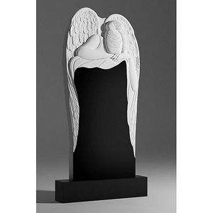 Granito negro Grabado con láser Retrato Lápida Estilo europeo Monumento al aire libre Diseño funerario - Product Image 5