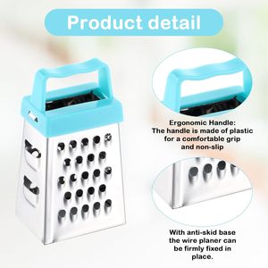 Gadget de cuisine multifonctionnel Epluche-légumes en acier inoxydable Mini <span class=keywords><strong>râpe</strong></span> à fromage à 4 côtés - Product Image 6