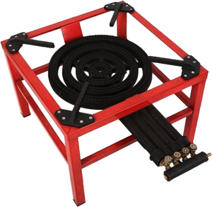Réchaud à gaz portable robuste à 4 brûleurs rouges haute puissance pour camping-car et usage commercial - Product Image 6