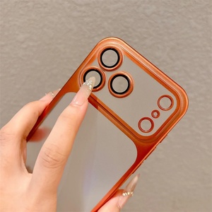 Luxury Plating Silicone Soft Tpu Matte case for <b>iphone</b> 17 <b>Pro</b> <b>Max</b> 16 15 <b>14</b>,for <b>iphone</b> 16 <b>Pro</b> <b>Max</b> <b>Camera</b> Lens <b>Protector</b> case - Product Image 4