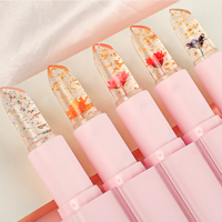 Gelée de cristal personnalisée Rouge à lèvres de luxe Marque privée Température Couleur changeante Fleur Rouge à lèvres Hydratant Soin des lèvres Baume à lèvres
