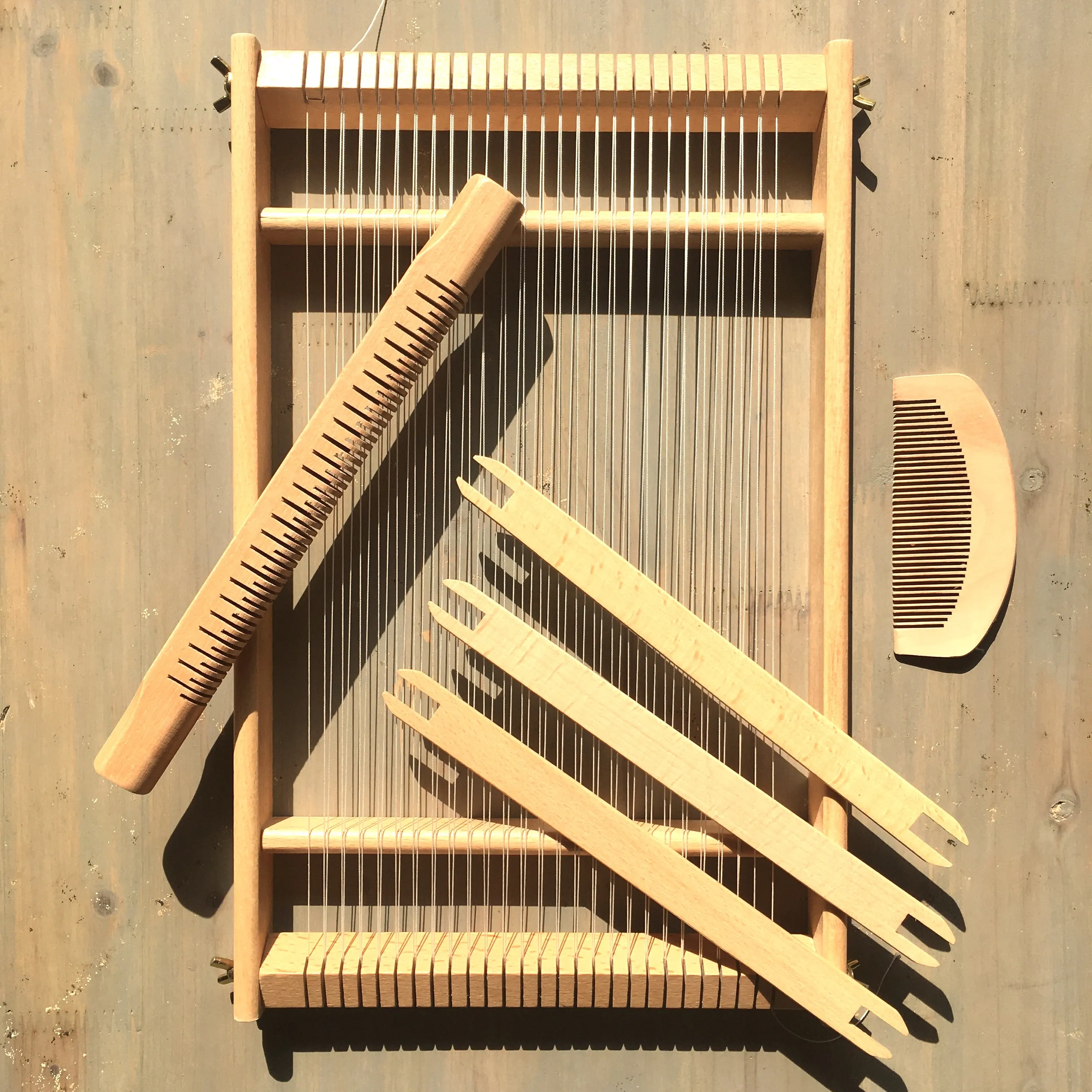 Herramienta de ganchillo artesanal hecha a mano, Kit de tejido de madera, telar de tejer