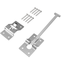 Support de porte de camping-car en acier inoxydable avec base en PVC, loquet de porte de remorque argenté
