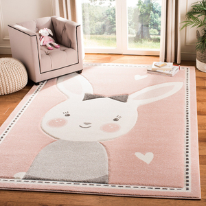 Trẻ em phim hoạt hình động vật màu hồng thỏ Thảm trẻ em miễn phí tùy chỉnh 100% polyester Như hình ảnh hoặc tùy chỉnh thiết kế, tùy chỉnh thiết kế Jackson - Product Image 2