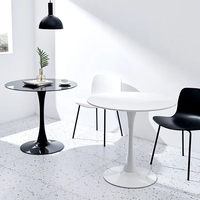 Table à manger base tulipe nordique blanc luxe petit meuble salle de restaurant bois rond moderne ensemble métal tables basses à manger