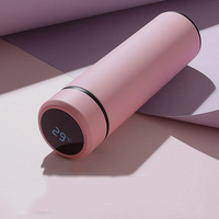 Bouteille d'eau en acier inoxydable 350ml 500ml, logo personnalisé, thermos intelligent avec affichage de la température par LED, peinture en caoutchouc mat, bouteille avec logo personnalisé