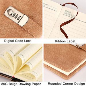 Libreta de Contraseñas Personalizada Estilo Ejecutivo, Cuaderno con Candado de Seguridad de Plástico para Estudiantes, Diario de Tapa Dura con Candado - Económico - Product Image 2