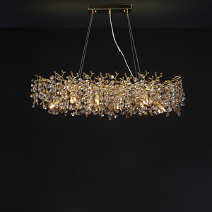 Gouden Aluminium Tak Kristal Hanglamp Woonkamer Eetkamer Slaapkamer Luxe Kroonluchter - Product Image 2