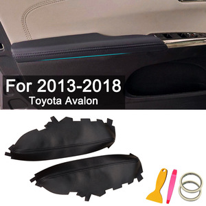 ฝาครอบที่วางแขนรถยนต์โตโยต้า อวาลอน ปี 2013-2018 ชุดแผงประตูคอนโซลกลางหุ้มหนัง สีดำ ตะเข็บสีแดง - Product Image 2