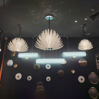 VHNew Lustre LED de luxe en verre fait à la main de style italien confortable et romantique pour le salon et la salle à manger disponible en tailles moyennes