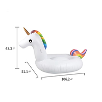 Grand flotteur de piscine gonflable en forme de licorne, jouets de fête, flotteurs de plage d'été, jouets de piscine gonflables pour adultes et enfants