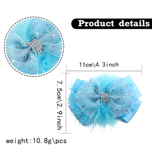 <span class=keywords><strong>Barrette</strong></span> à <span class=keywords><strong>cheveux</strong></span> en plumes de marabout scintillantes pour concours de beauté, avec strass, nœud en plumes de princesse pour anniversaire, <span class=keywords><strong>barrette</strong></span> pour tout-petits et enfants - Product Image 2