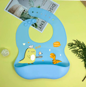 Produttore all'ingrosso impermeabile animali bambino Silicone bavaglini in Silicone bavaglino bambino con cibo Catcher per i bambini - Product Image 6