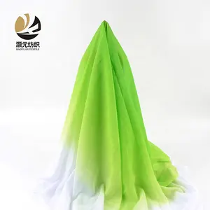 Gli ordini direttamente prezzo a buon mercato per yard poliestere verde gradiente di colore tessuto chiffon per il vestito