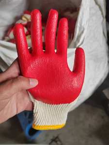 CE ISO9000 certificado suave pequeño barato algodón rojo látex recubierto guante EN388 guantes de látex rojo para el mercado de EE. UU. - Product Image 2