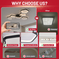Plafonnier LED intelligent minimaliste, cadre en aluminium, montage en surface, température de couleur réglable, géométrique, salon