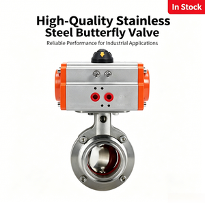 Válvula de Mariposa Neumática Higiénica de Acero Inoxidable 316, Acabado Espejo de Alta Precisión, Asiento de Silicona Roja, Actuadores de Acción Rápida - Product Image 2