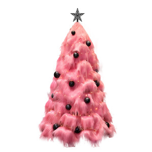 Pink Plush Large Artificial Christmas <b>Tree</b> <b>LED</b> Clear/White <b>Lights</b> Set Battery Operated Eco-Friendly Standing Personalized High - Product Image 3