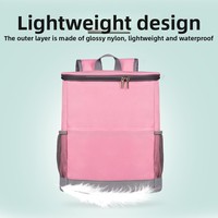 Op maat gemaakte leren lekbestendige geïsoleerde koelrugzak moderne minimalistische stijl grote capaciteit picknick lunch OEM groothandel schoudertas