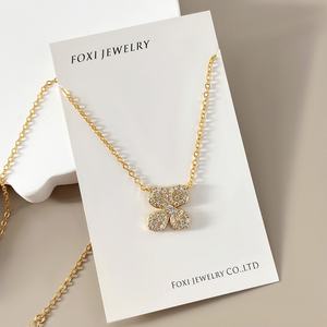 Collares de Moda con Colgante, Joyería Chapada en Oro, Collar de Flores con Circonitas Cúbicas Brillantes para Mujer - Product Image 3