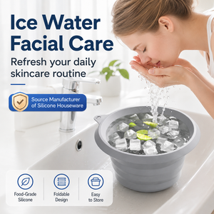 YMS Nouveau Bassin Facial Pliable Portable en Silicone pour Thérapie par la Glace, Outil et Accessoire de Beauté à Domicile, Moderne et Écologique - Product Image 1
