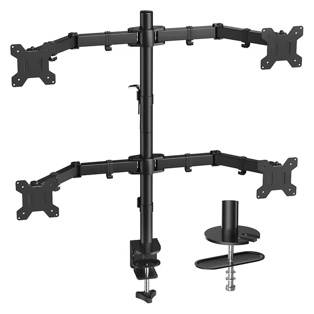New Arrival Quadarms Monitor Desk Mount Heavy Duty Fully Adjustable Steel Stand Holds 4 Screen up to 32 Inche